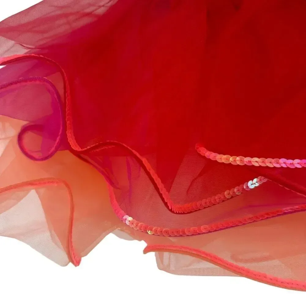 Weissman Ballet Dress Size XSC Tutu Red Sequin Pink Orange Style 14218 Dance